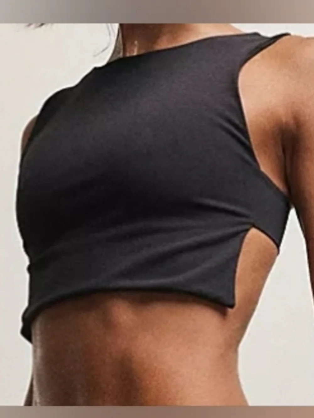 FP MOVEMENT FREE PEOPLE Be Right Back Crop Top Blck Square Neck Open Back NWT SM - Picture 14 of 16